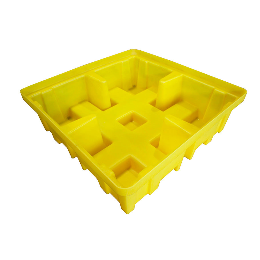 Plastic 4 Drum Spill Pallet With 4-Way Forklift Entry - BP4FW ||To Hold 4 Drums