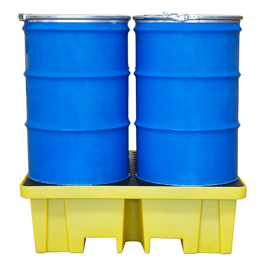 Plastic 4 Drum Spill Pallet With 4-Way Forklift Entry - BP4FW ||To Hold 4 Drums