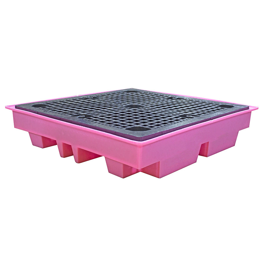 (Clearance) Low Profile 4 Drum Spill Pallet - BP4L ||For 4 Drums