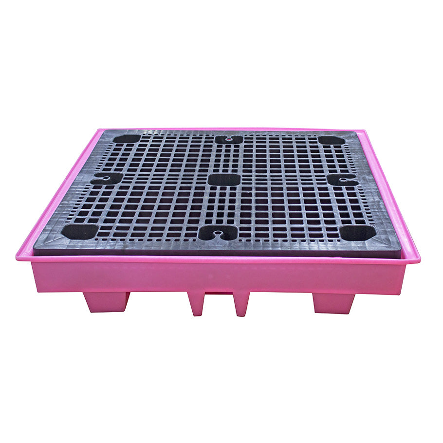 (Clearance) Low Profile 4 Drum Spill Pallet - BP4L ||For 4 Drums