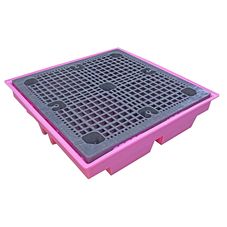 (Clearance) Low Profile 4 Drum Spill Pallet - BP4L ||For 4 Drums