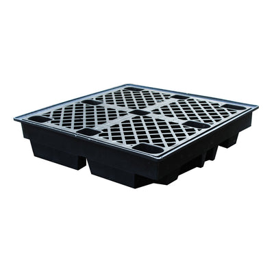 BP4LR - Low Profile 4 Drum Recycled Plastic Bunded Spill Containment Pallet