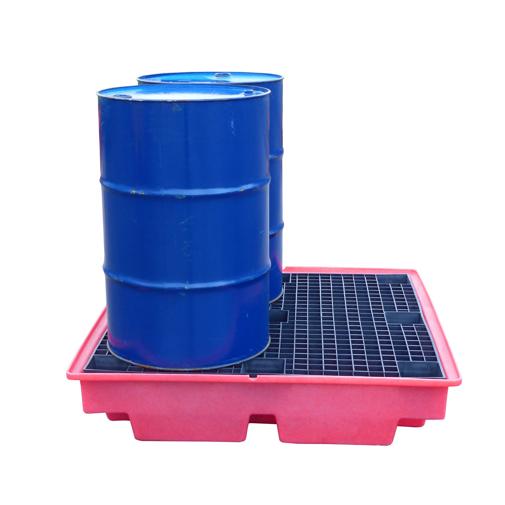 (Clearance) Low Profile 4 Drum Spill Pallet - BP4L ||For 4 Drums