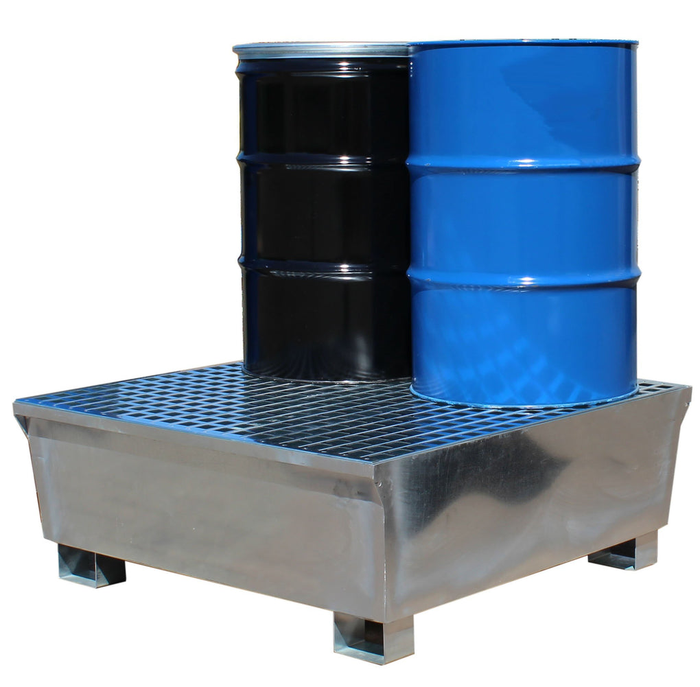 GSP4D - Galvanised Steel 4 Drum Bunded Spill Containment Pallet