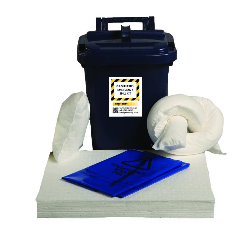 25ltr Oil Selective Spill Kit Caddy Bin - OS25SK || Absorbs Hydrocarbons but repels water