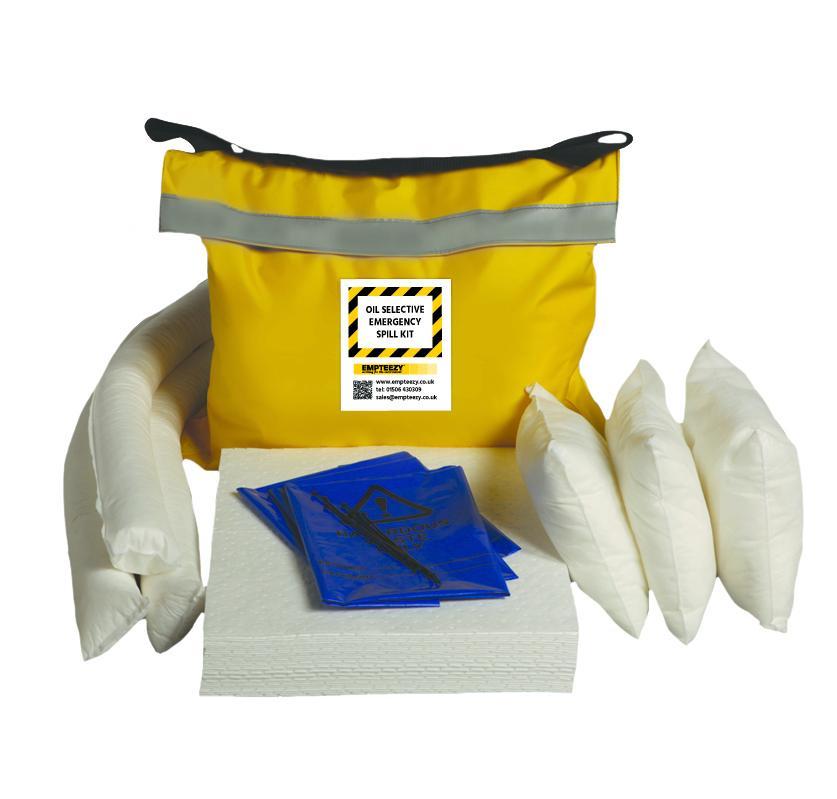 50ltr Oil Selective Spill Kit Vinyl Bag with Shoulder Strap - OS50SK || Absorbs Hydrocarbons but repels water